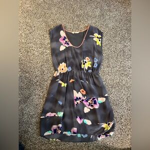 Rebecca Taylor Gray Floral Mini Dress